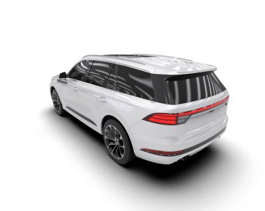 modern beyaz SUV arabası beyaz arkaplanda izole edildi