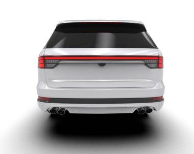 modern beyaz SUV arabası beyaz arkaplanda izole edildi