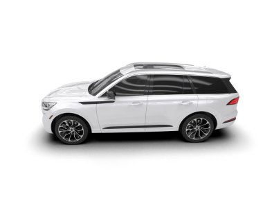 modern beyaz SUV arabası beyaz arkaplanda izole edildi