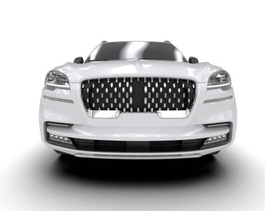 modern beyaz SUV arabası beyaz arkaplanda izole edildi