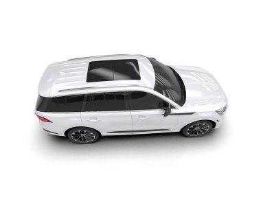 modern beyaz SUV arabası beyaz arkaplanda izole edildi