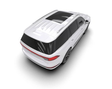 modern beyaz SUV arabası beyaz arkaplanda izole edildi