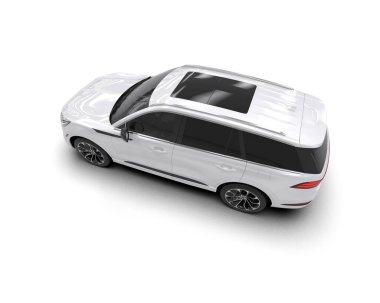 modern beyaz SUV arabası beyaz arkaplanda izole edildi