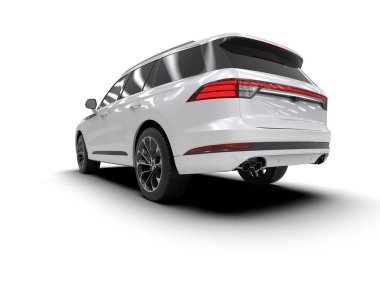 modern beyaz SUV arabası beyaz arkaplanda izole edildi
