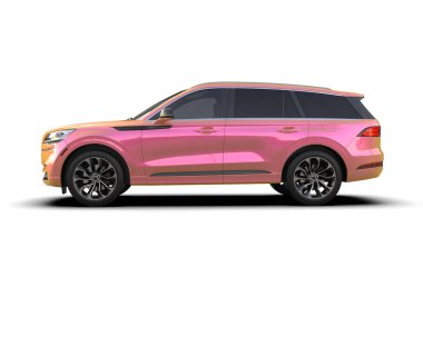 Modern pembe araba. 3 Boyutlu Hazırlama