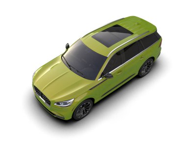 3 boyutlu markalı, jenerik konsept bir araba.