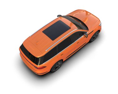 modern turuncu şehir arabası - 3D