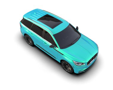 beyaz zemin üzerinde mavi araba.