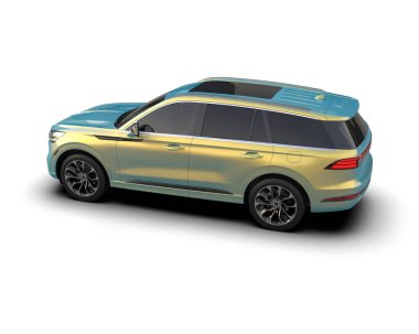 Araba arka planda izole. 3d illüstrasyon - oluşturma