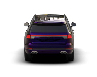 Koyu renk SUV aracı beyaz arkaplanda izole edildi