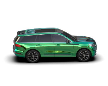 Araba arka planda izole. 3D görüntüleme - illüstrasyon