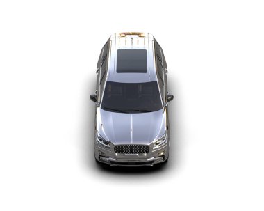 Modern araba arka planda izole edilmiş. 3D görüntüleme - illüstrasyon