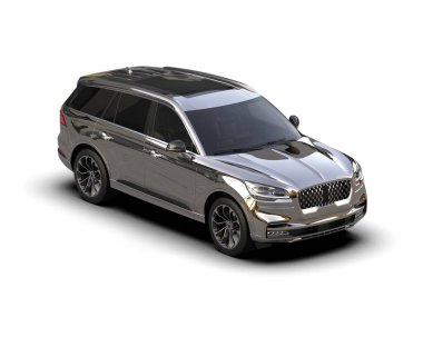 Beyaz arka planda izole edilmiş modern lüks araba. 3d illüstrasyon