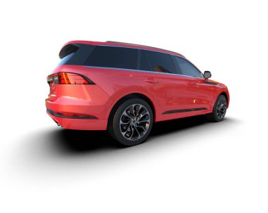 Beyaz arka planda izole edilmiş modern lüks araba. 3d oluşturma