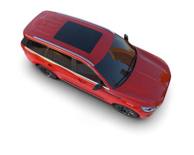 Beyaz arkaplanda 3 boyutlu araba çizimi