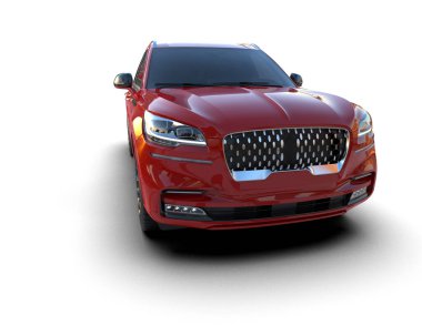 Beyaz arka planda lüks bir SUV arabası.