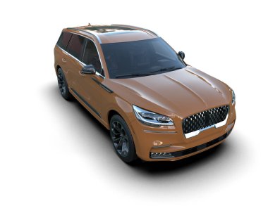 Lüks araba beyazda izole edilmiş. 3d görüntüleme - kırpma yolu yok