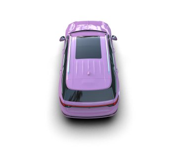 modern mor SUV arabası beyaz arka planda izole edildi