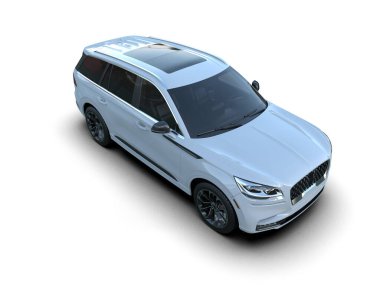 Gri arka planda modern kompakt araba.