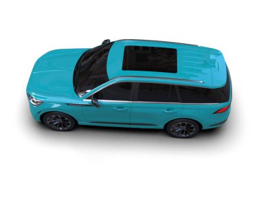 3 boyutlu illüstrasyon. mavi araba.