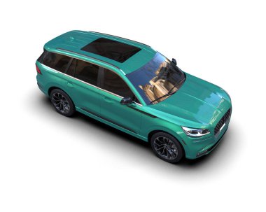 Stüdyoda bir SUV 'un 3 boyutlu görüntüsü.