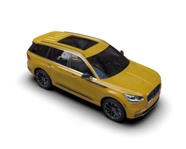 Beyaz arka planda izole edilmiş sarı lüks araba