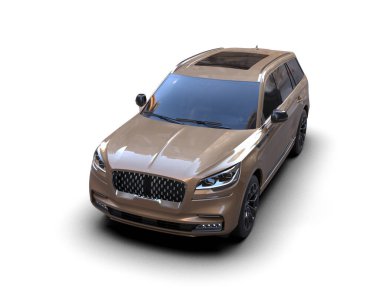 araba beyaz arkaplanda izole edildi. 3 boyutlu görüntüleme - görüntü