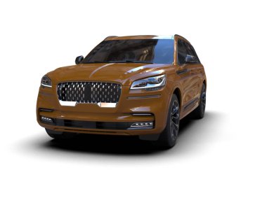 Stüdyo ortamında bir SUV 'un 3 boyutlu görüntüsü.