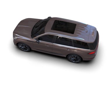 siyah modern SUV araba - arka görünüm