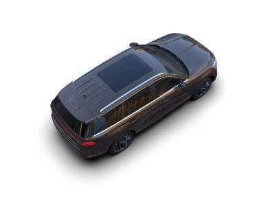 Beyaz arka planda izole edilmiş lüks bir araba.