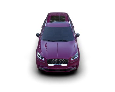 beyaz arkaplanda izole edilmiş mor araba