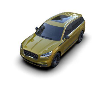 Beyaz arka planda modern lüks SUv