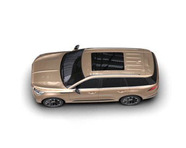 beyaz arka planda modern araba 3 boyutlu