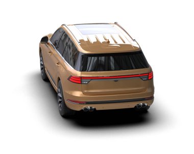 Modern şehir arabası kırpma yolu ile beyaz arka planda izole edildi. 3d oluşturma.