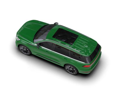 yeşil modern lüks araba - 3 boyutlu