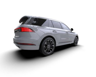 Siyah arazi aracı beyaz arka planda izole edilmiş. 3d oluşturma