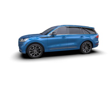 Bir markanın 3 boyutlu canlandırması - beyaz arka planda daha az genel SUv