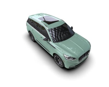 yeşil modern araba. 3d oluşturma