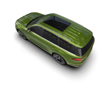 modern yeşil araba beyaz arkaplanda izole