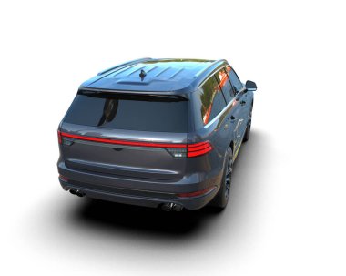 modern araba beyaz arka planda izole edildi. 3 boyutlu çizim - illüstrasyon