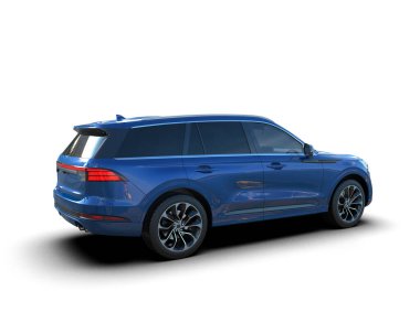 mavi modern spor araba - yan görünüm