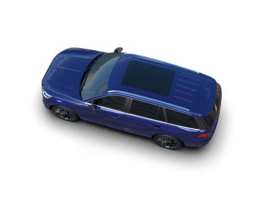 mavi araba arka planda izole edildi