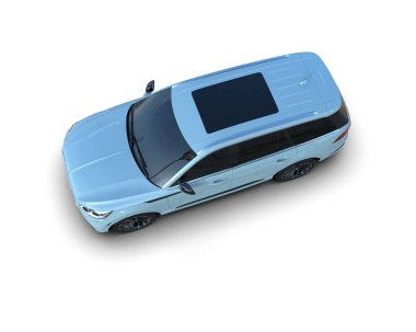 modern araba beyaz arka planda izole edildi. 3 boyutlu görüntüleme