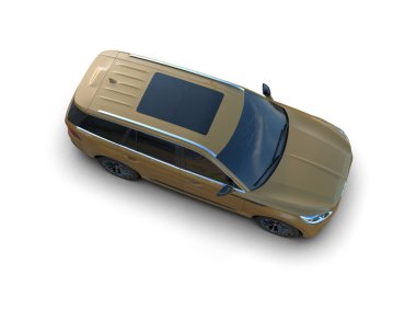 Yansımalı beyaz arkaplanda izole edilmiş araba