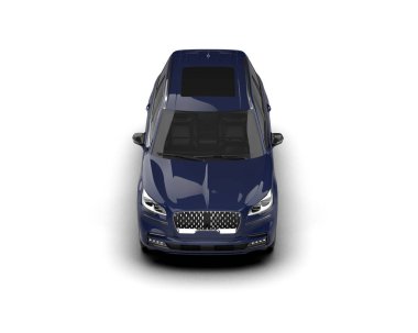 mavi modern araba üst görünümü