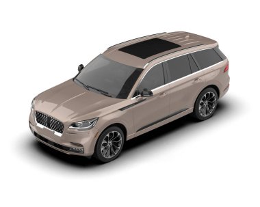 araba beyaz arkaplanda izole edildi. 3d görüntüleme - illüstrasyon