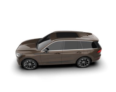 Modern araba beyaz arka planda izole edilmiş. 3D - illüstrasyon