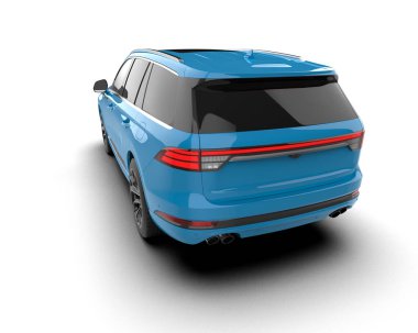 mavi modern araba - 3D görüntüleme