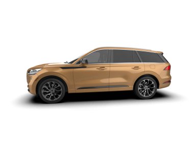 Araç beyaz arkaplanda izole edildi. 3 boyutlu görüntüleme - 3 boyutlu