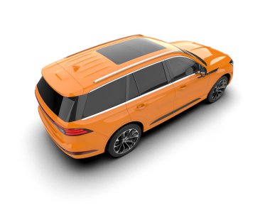 modern araba beyaz arka planda izole edildi. 3 boyutlu çizim - illüstrasyon